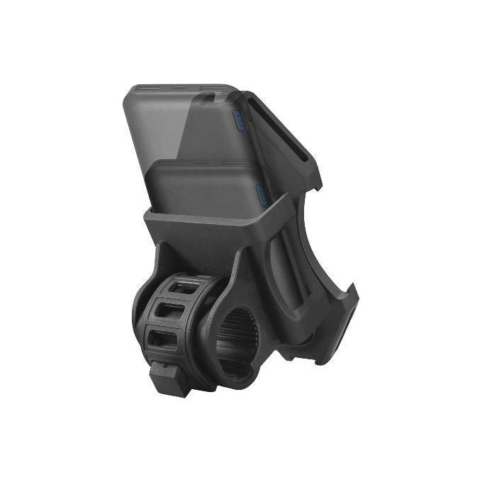 Celly POWERBIKEBK Supporto Smartphone per Bici con Power Bank 5000 mAh 2 Porte USB Rotazione 360° colore Nero