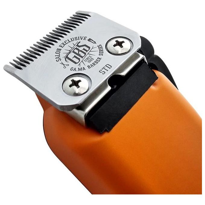 Ga.ma SMB5023 GBS Absolute Fade Tagliacapelli Professionale Motore Magnetico Lama Acciaio Inox 8 pettini 0,8 3,8 mm colore Nero Arancione