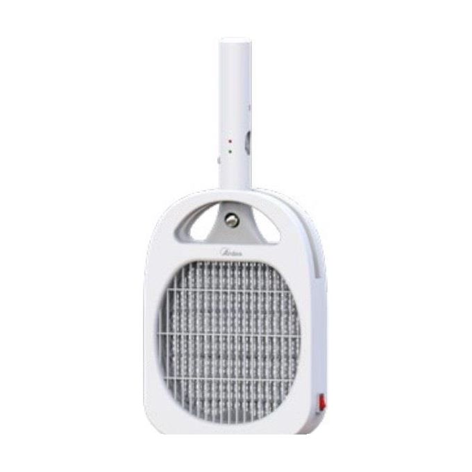 Ardes ARS608 Excalibur Zanzariera Elettronica Multiuso con Racchetta Estraibile Appendibile o da Appoggio con Luce per Mosche Zanzare e Insetti Bianco