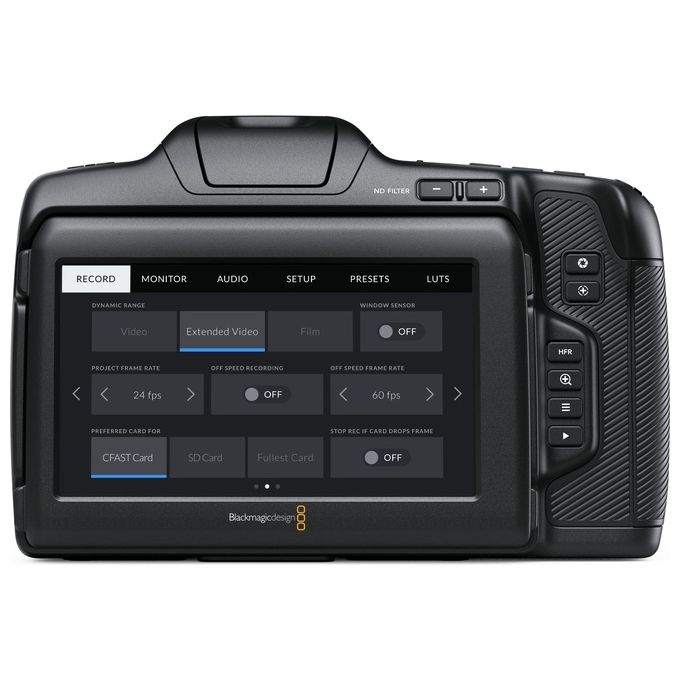 Blackmagic Design CINECAMPOCHDEF06P Pocket Cinema Camera 6K Pro Videocamera palmare 6K Ultra HD Sensore Super 35 Filtri ND integrati colore Nero