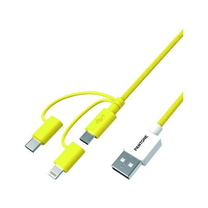 Pantone PT-USB003Y1 Cavo 3in1 Giallo 1.2mt