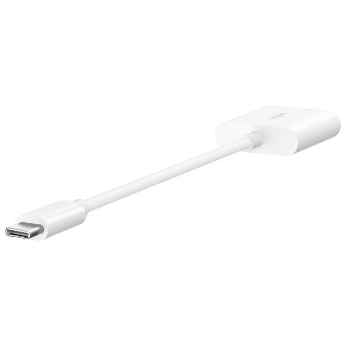 Belkin NPA004btWH RockStar Adattatore Audio 3.5 mm + USB C Ricarica Rapida 60 W colore Bianco