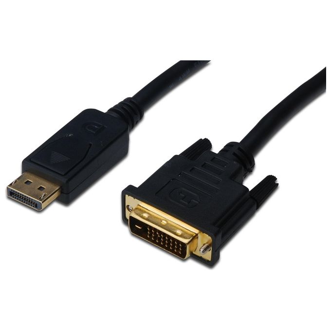 Digitus cavo adattatore displayport connettori dp maschio - dvi-d(24+1) maschio mt. 2
