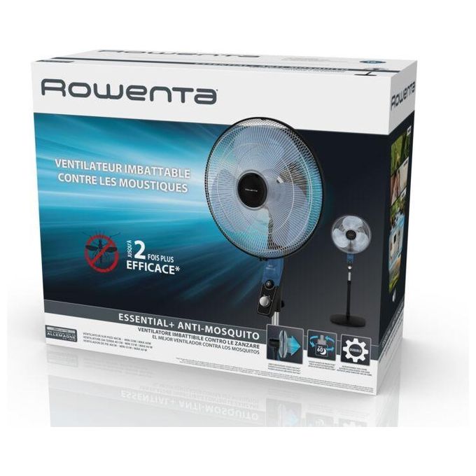 Rowenta VU4420 Essential Ventilatore a Piantana 3 Velocita' Oscillante 40 cm 3300 m³-h 54 dB colore Nero