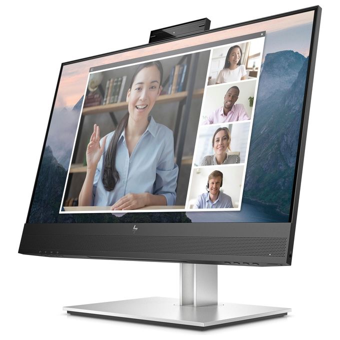 HP 169L0AT E24mv G4 Monitor per Conferenze 23,8'' IPS Full HD 1920x1080 Webcam 5MP Altoparlanti Hub USB HDMI DisplayPort VGA colore Argento