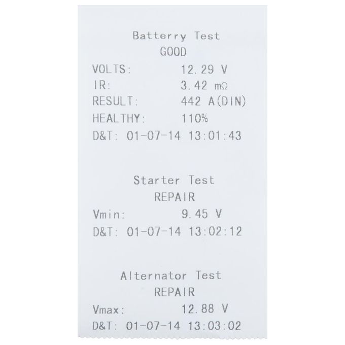 KS Tools 550.1646 Tester per Batteria Digitale con Stampante Integrata 12 V Intervallo 1.5-17 V CCA 50-1400 A colore Nero Blu