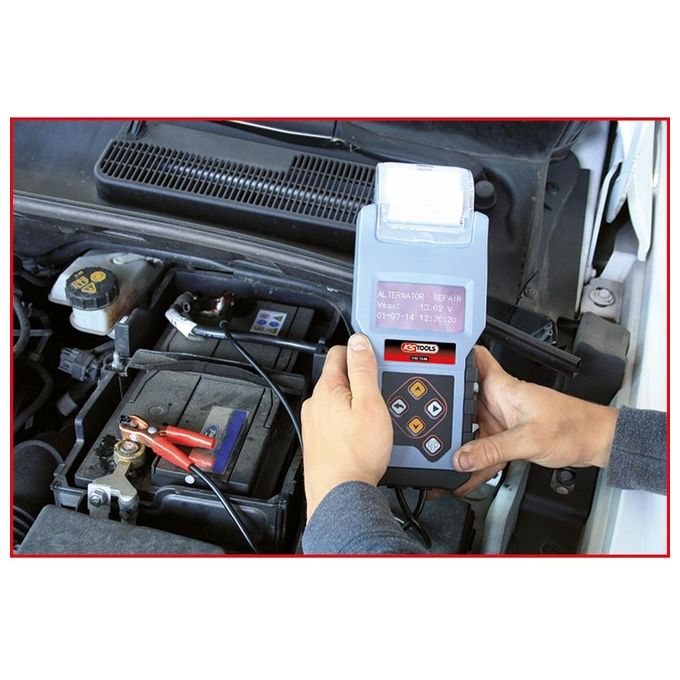 KS Tools 550.1646 Tester per Batteria Digitale con Stampante Integrata 12 V Intervallo 1.5-17 V CCA 50-1400 A colore Nero Blu
