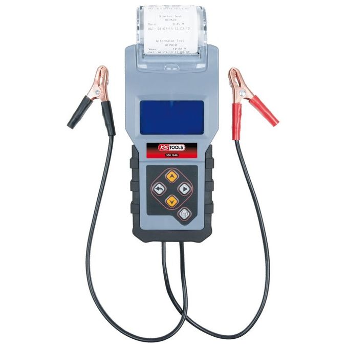 KS Tools 550.1646 Tester per Batteria Digitale con Stampante Integrata 12 V Intervallo 1.5-17 V CCA 50-1400 A colore Nero Blu