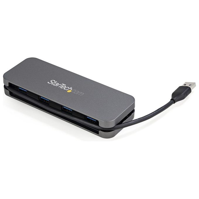 StarTech.com HB30AM4AB Hub di Interfaccia Usb 3.2 Gen 1 3.1 Gen 1 Type-A 5000Mbit-s Nero-Grigio