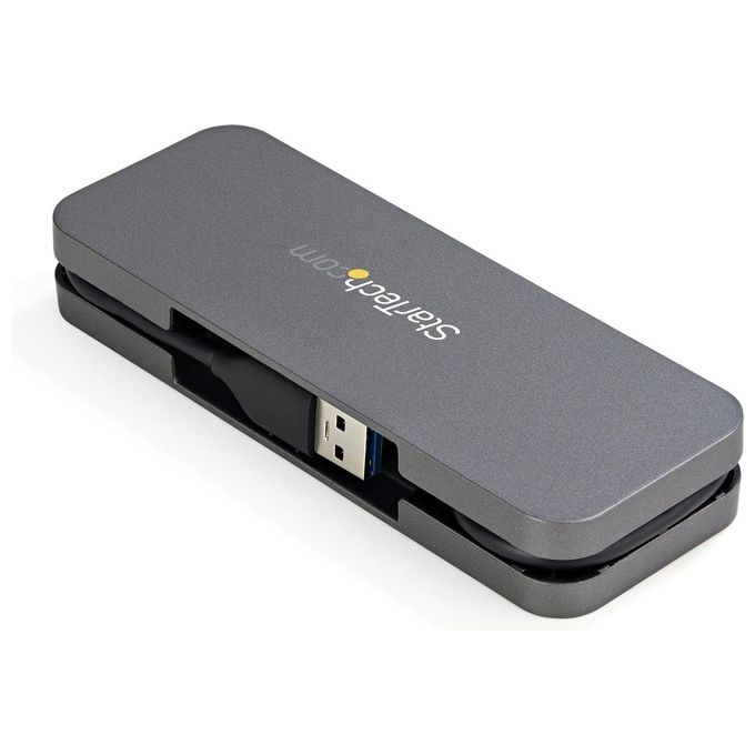 StarTech.com HB30AM4AB Hub di Interfaccia Usb 3.2 Gen 1 3.1 Gen 1 Type-A 5000Mbit-s Nero-Grigio