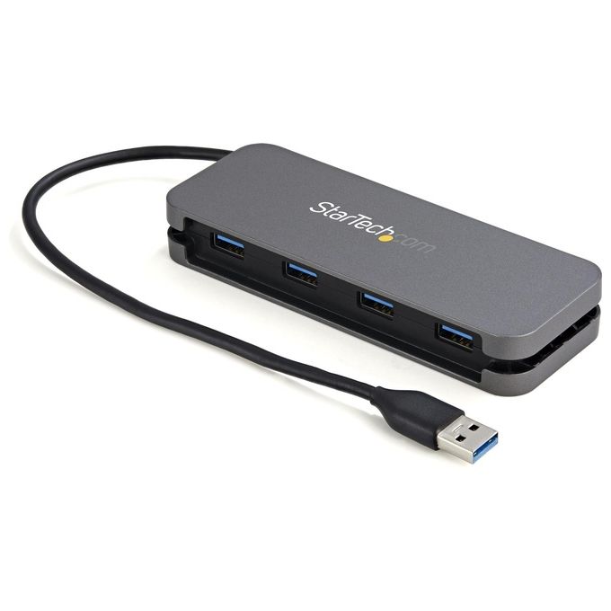 StarTech.com HB30AM4AB Hub di Interfaccia Usb 3.2 Gen 1 3.1 Gen 1 Type-A 5000Mbit-s Nero-Grigio