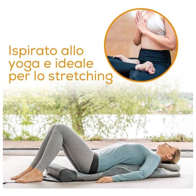 Beurer 25012X0280 MG 280 Yoga Materassino per Yoga e Stretching con Massaggio Shiatsu Vibrazione e Calore colore Grigio