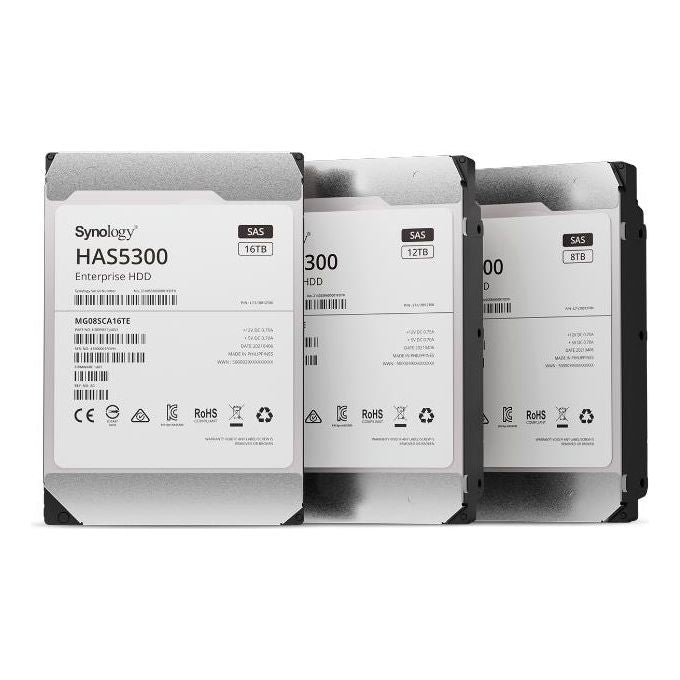 Synology HAS5300-12T Disco Rigido Interno SAS 3.5'' 12 TB 7200 RPM 256 MB Cache colore Nero