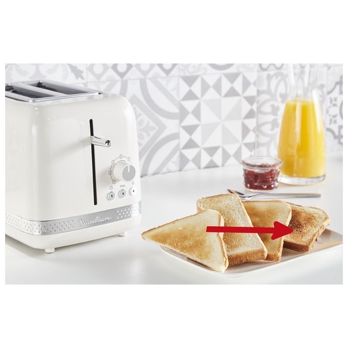 Moulinex LT300AK Soleil Tostapane 2 Fette 7 Livelli di Doratura 850W Scongelamento Riscaldamento colore Avorio
