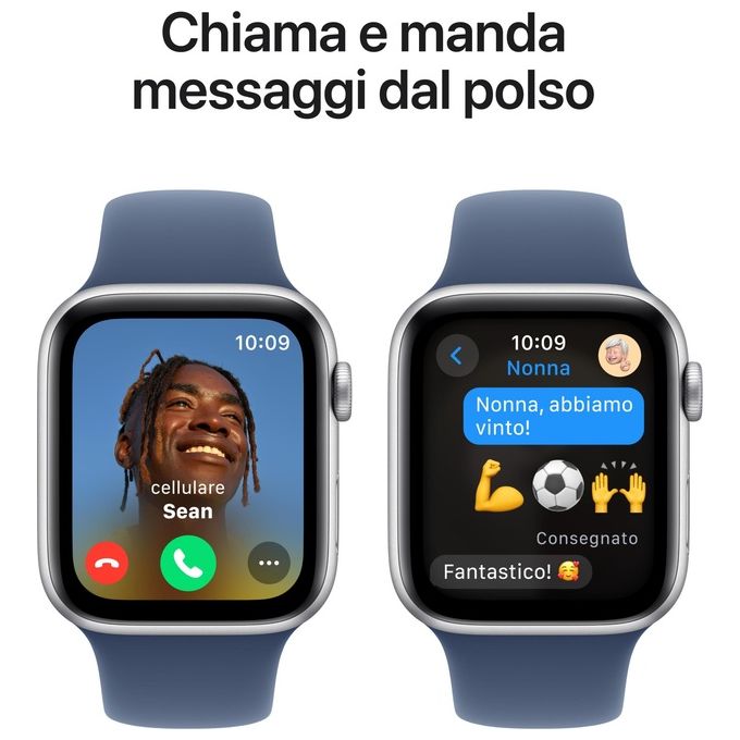 Apple MXEQ3QL-A Watch SE Smartwatch GPS 44mm Cassa in Alluminio con Cinturino Denim Sport Band colore Blu