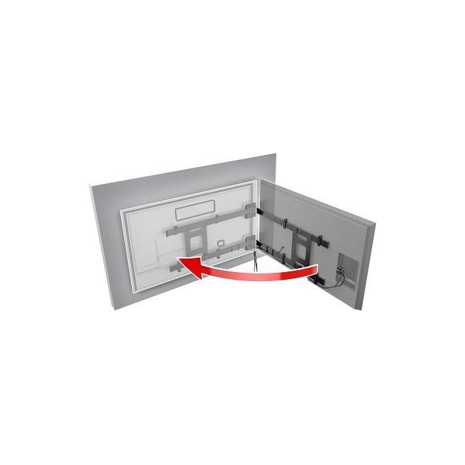 Meliconi 480872 Flag TV Supporto a Bandiera per TV 49'' 82'' Rotazione 90° VESA 200 300 400 600 Portata 70 Kg colore Nero