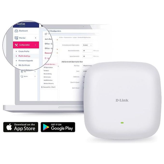 D-Link DAP-X2850 Access Point Wi-Fi 6 AX3600 Dual Band PoE MU-MIMO 4x4 2500 Mbit-s colore Bianco