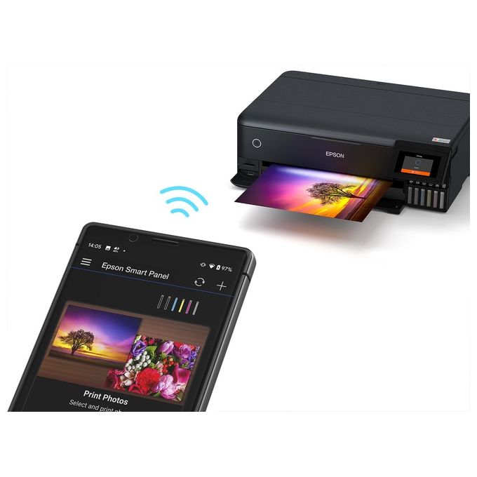Epson C11CJ21401 EcoTank ET-8550 Stampante Multifunzione Inkjet A3+ 6 colori 5760x1440 DPI Wi-Fi Ethernet Touchscreen colore Nero