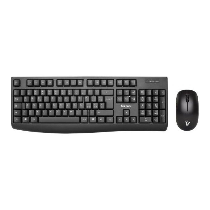 Vultech KM-821W KIT_ Tastiera e Mouse Wireless 2.4ghz 1600 Dpi Regolabili