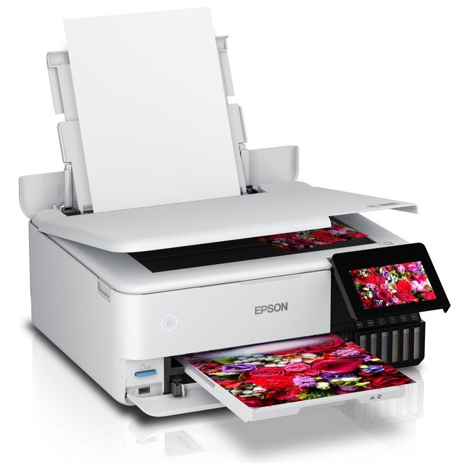 Epson C11CJ20401 EcoTank ET-8500 stampante fotografica multifunzione a serbatoio 6 colori Wi-Fi Direct Ethernet touchscreen 10,9 cm stampa fronte retro automatica colore Bianco