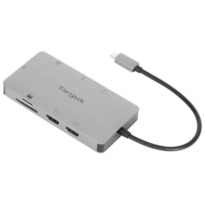 Targus DOCK423EU Docking Station USB-C Doppio HDMI 4K 60Hz PD Pass-Thru 100W Gigabit Ethernet colore Grigio