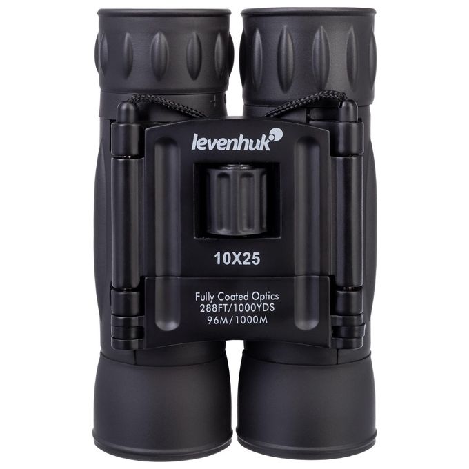 Levenhuk 67676 Atom Binocolo 10x25 A tetto con Obiettivo 2,5 cm Campo Visivo 96m a 1000m Pupilla di Uscita 2,5 mm colore Nero