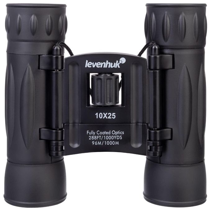 Levenhuk 67676 Atom Binocolo 10x25 A tetto con Obiettivo 2,5 cm Campo Visivo 96m a 1000m Pupilla di Uscita 2,5 mm colore Nero