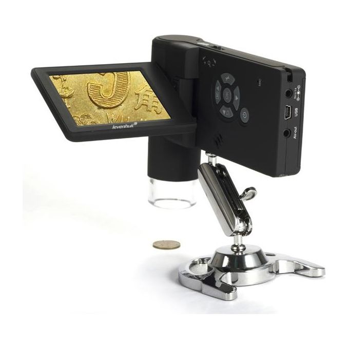 Levenhuk 61023 DTX 500 Microscopio digitale portatile con display LCD 3 pollici fotocamera 5 MP ingrandimento 20x 500x colore Nero