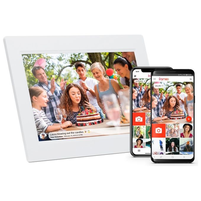 Denver 119101040280 PFF-1015W Cornice Digitale 10,1'' IPS Touch Wi-Fi 1280x800 16 GB Memoria Interna Slot microSD colore Bianco