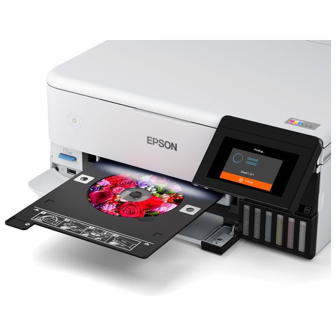 Epson C11CJ20401 EcoTank ET-8500 stampante fotografica multifunzione a serbatoio 6 colori Wi-Fi Direct Ethernet touchscreen 10,9 cm stampa fronte retro automatica colore Bianco
