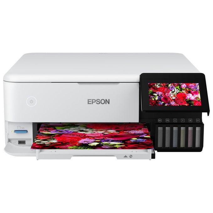 Epson C11CJ20401 EcoTank ET-8500 stampante fotografica multifunzione a serbatoio 6 colori Wi-Fi Direct Ethernet touchscreen 10,9 cm stampa fronte retro automatica colore Bianco