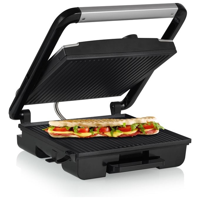 Princess 112425 Panini Grill Pro Griglia Elettrica a Contatto 2000W Piastra Antiaderente Termostato Regolabile 30x27 cm colore Nero