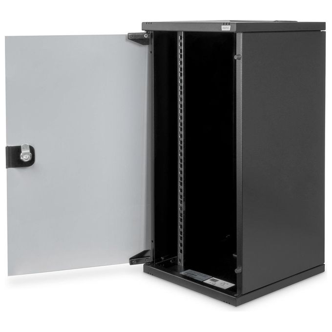 Digitus DN-10-12U-B Armadio a Parete 10'' 12U 312x300 mm Carico Max 30 Kg Porta in Vetro con Serratura colore Nero