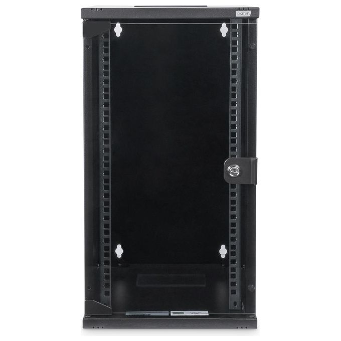 Digitus DN-10-12U-B Armadio a Parete 10'' 12U 312x300 mm Carico Max 30 Kg Porta in Vetro con Serratura colore Nero