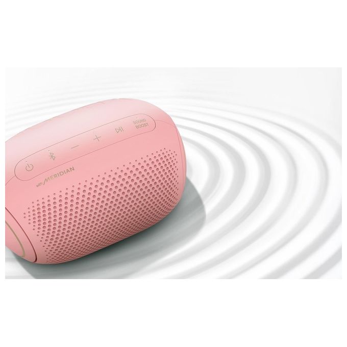 LG XBOOM Go PL2P Cassa Bluetooth Portatile 5.0 Waterproof IPX5 con Audio Meridian e Bassi Potenti Comandi Vocali Sound Boost Usb-C Rosa
