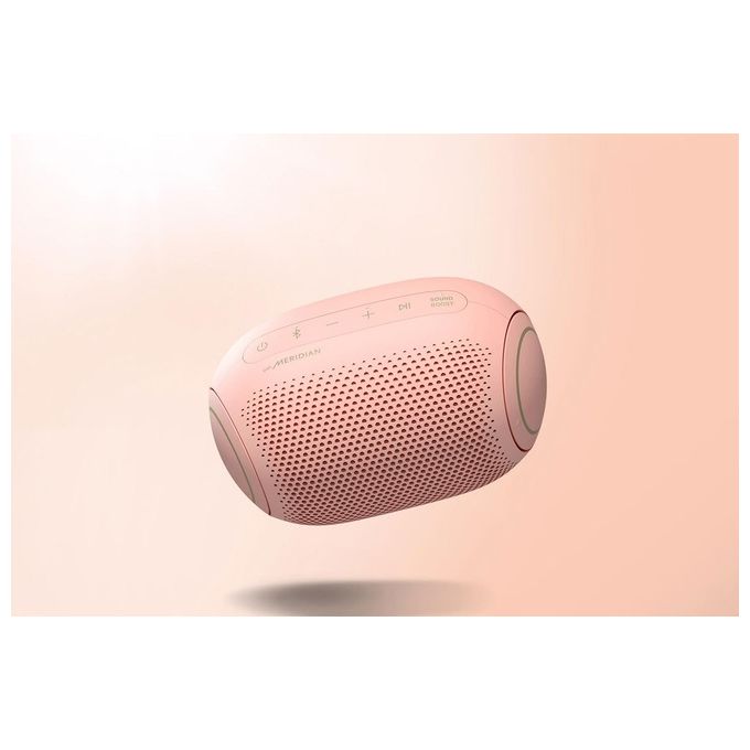 LG XBOOM Go PL2P Cassa Bluetooth Portatile 5.0 Waterproof IPX5 con Audio Meridian e Bassi Potenti Comandi Vocali Sound Boost Usb-C Rosa