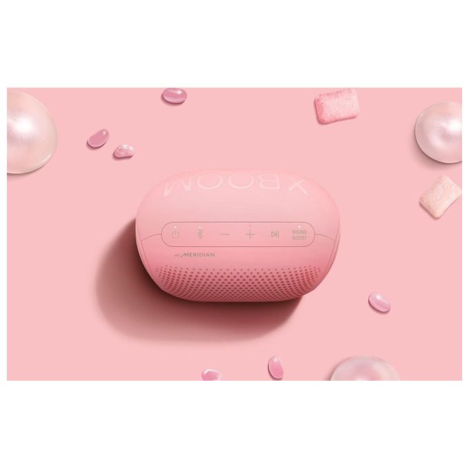 LG XBOOM Go PL2P Cassa Bluetooth Portatile 5.0 Waterproof IPX5 con Audio Meridian e Bassi Potenti Comandi Vocali Sound Boost Usb-C Rosa