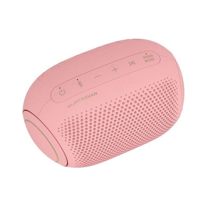 LG XBOOM Go PL2P Cassa Bluetooth Portatile 5.0 Waterproof IPX5 con Audio Meridian e Bassi Potenti Comandi Vocali Sound Boost Usb-C Rosa