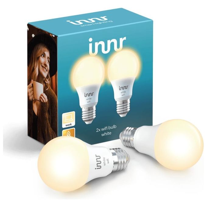 INNR Lampadina LED WiFi E27 Dimmerabile Bianca Calda 2700K 2-Pack WRB 765-2