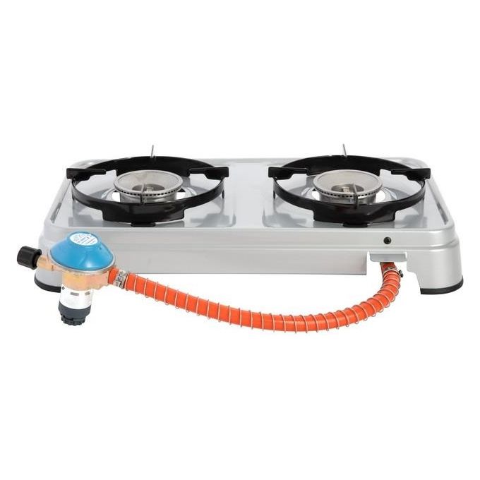 Campingaz Fornello A Gas Camping Cook CV Compatto e Facile da Usare per Campeggio con Due Bruciatori Regolabili e Accensione Manuale