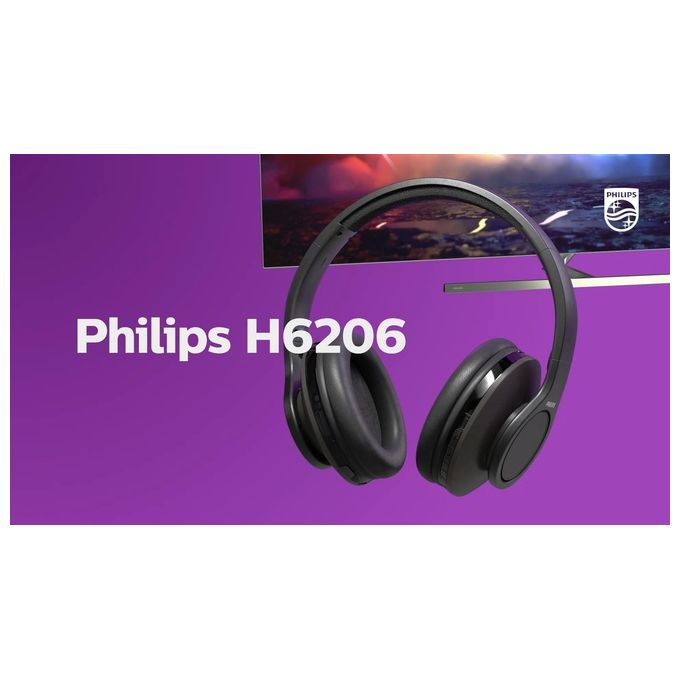 Philips TAH6206BK-00 6000 Series Cuffie a Padiglione Wireless per TV Bluetooth 5.0 18h Autonomia colore Nero