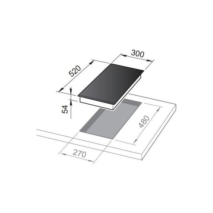 De'Longhi PIN 32 Linea Design Piano cottura a Induzione 27 cm 2 Zone Touch Control Induction Energy Control colore Nero