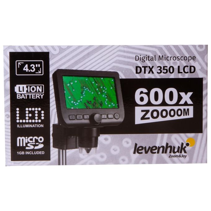 Levenhuk 74768 DTX 350 LCD Microscopio digitale Ingrandimento 20x-600x Fotocamera 0,3 MP Display 4,3'' colore Nero Bianco