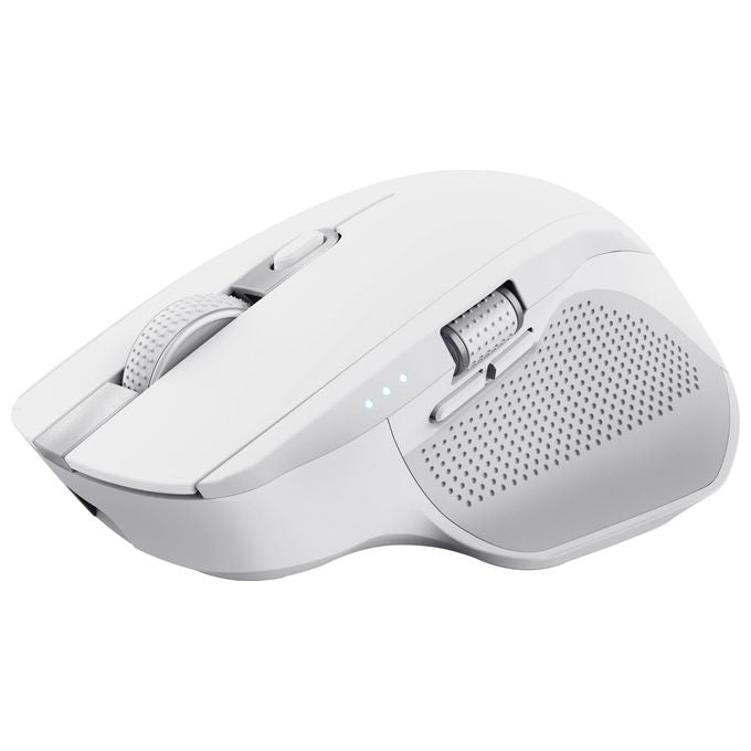 Trust 24935 Ozaa+ Mouse Ufficio Wireless 2.4 GHz + Bluetooth 3200 DPI 6 Pulsanti Silenziosi Scrolling Orizzontale Ricaricabile colore Bianco