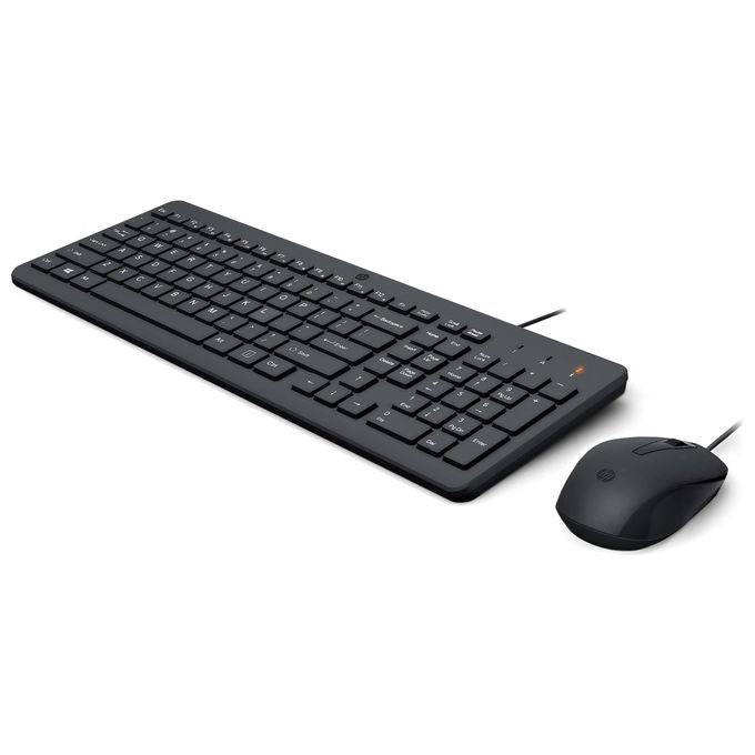 HP 240J7AA 150 Kit Tastiera e Mouse Wired USB Full-size Sensore Ottico 1600 DPI Plug and Play colore Nero