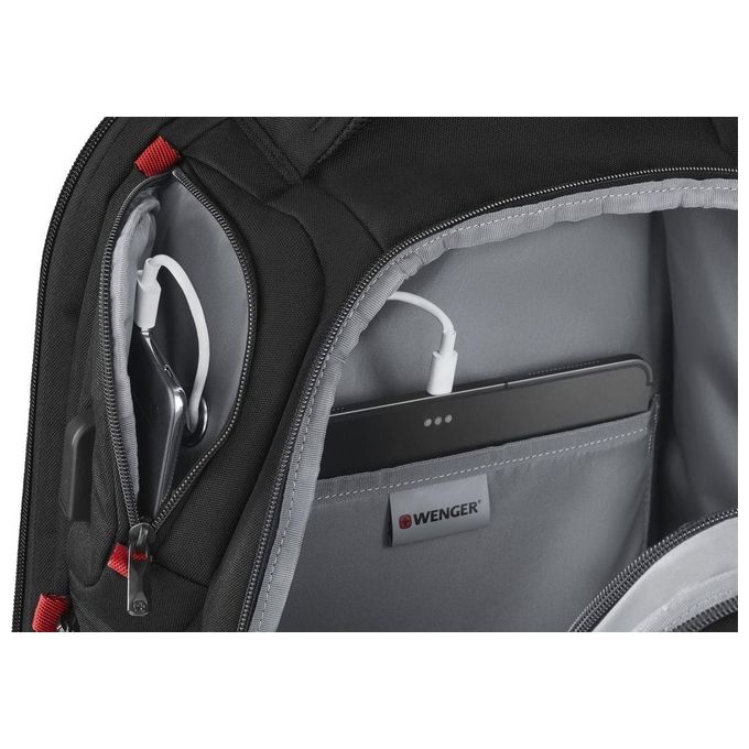 Wenger 611650 PlayerOne Zaino Gaming Porta PC 17.3'' 29 l Protezione Triple Protect Porta USB colore Nero