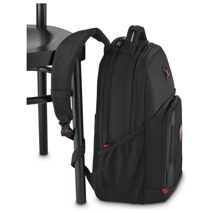 WENGER 611651 PlayerMode Zaino per Laptop fino a 39.6'' e Tablet fino a 10'' con Porta USB Scomparto per Cuffie e Chiusura Antifurto colore Nero