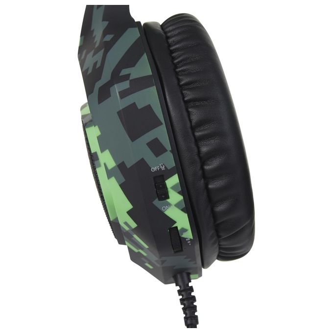 Verbatim SureFire Skirmish Cuffia Gaming Connettore 3.5mm Usb Tipo A Nero-Mimetico-Verde