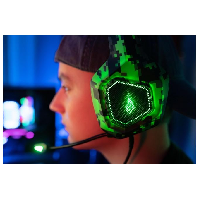 Verbatim SureFire Skirmish Cuffia Gaming Connettore 3.5mm Usb Tipo A Nero-Mimetico-Verde