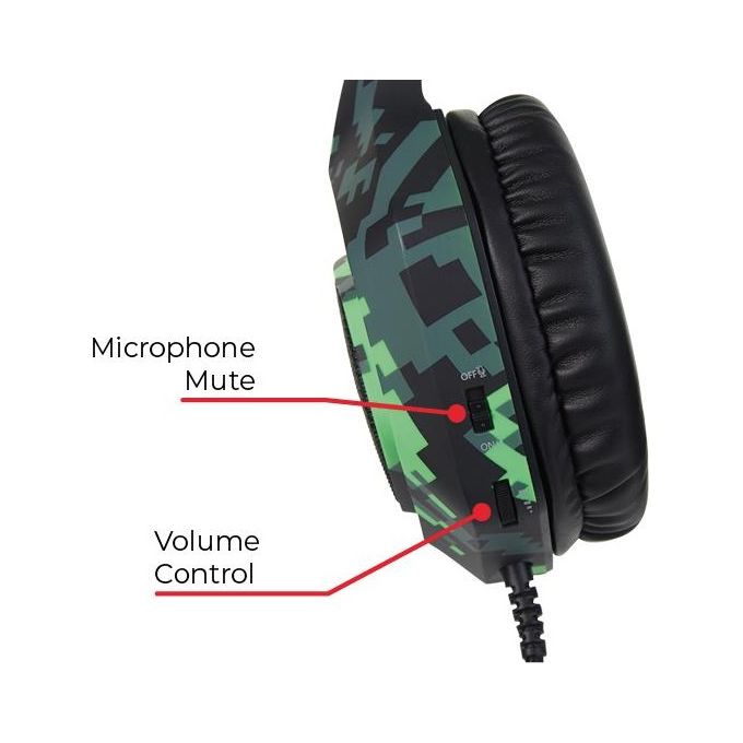 Verbatim SureFire Skirmish Cuffia Gaming Connettore 3.5mm Usb Tipo A Nero-Mimetico-Verde